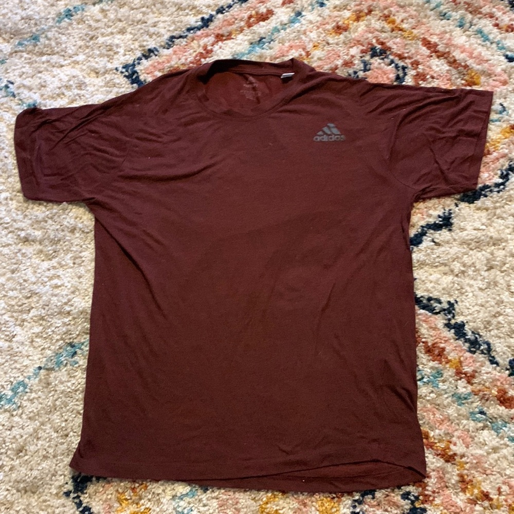 Adidas free lift red athletic tee